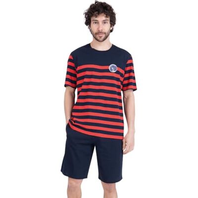 Athena Rayures Ocean Club 7p92 Ensemble de Pijama Homme, Rayures Rouge et Marine/Bas Marine, S Athena Rayures Ocean Club 7p92 Ensemble de Pijama Homme, Rayures Rouge et Marine/Bas Marine, S