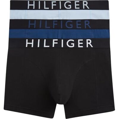 Tommy Hilfiger Trunk 3P UM0UM03885 Boxer pour homme, noir (Brz Blu/Blk/Blu Jn), L Tommy Hilfiger Trunk 3P UM0UM03885 Boxer pour homme, noir (Brz Blu/Blk/Blu Jn), L