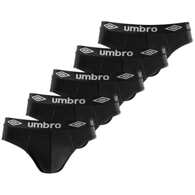 Umbro Slip Homme 100% Coton, Lot de 5, Noir CLA (M) Umbro Slip Homme 100% Coton, Lot de 5, Noir CLA (M)