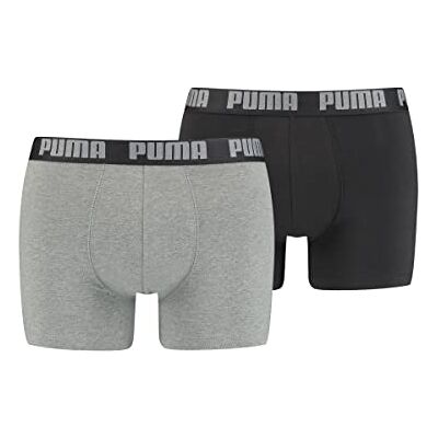 PUMA Basic Boxer 2P Color: Dark Grey Melange/Black Talla: XXL PUMA Basic Boxer 2P Color: Dark Grey Melange/Black Talla: XXL