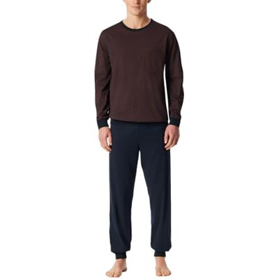 Schiesser Pyjama long pour homme avec manchettes Ensemble de pyjamas, brun rouge_181156, 54, Brun rougeâtre_181156, 54 Schiesser Pyjama long pour homme avec manchettes Ensemble de pyjamas, brun rouge_181156, 54, Brun rougeâtre_181156, 54