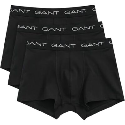 GANT Lot de 3 boxers pour homme Noir Standard, Noir, taille unique GANT Lot de 3 boxers pour homme Noir Standard, Noir, taille unique