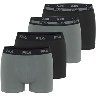 FILA Caleçon Boxer Homme Coton, Lot de 4, Kaki 37 (2XL) FILA Caleçon Boxer Homme Coton, Lot de 4, Kaki 37 (2XL)