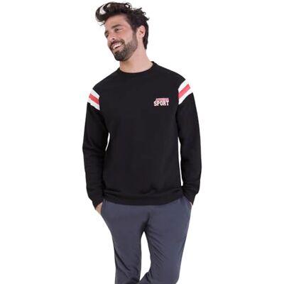 Athena Molleton 7p94 Ensemble de pyjama pour homme, noir, bas, gris anthracite, S, haut, noir/bas, gris anthracite, S Athena Molleton 7p94 Ensemble de pyjama pour homme, noir, bas, gris anthracite, S, haut, noir/bas, gris anthracite, S