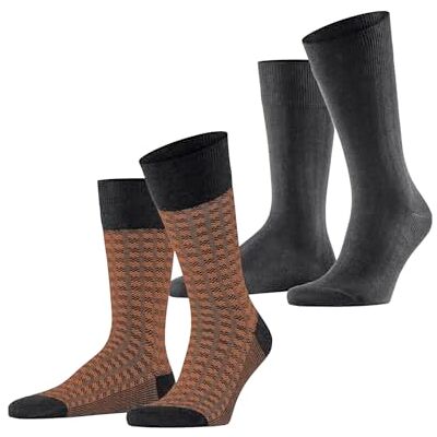 ESPRIT Houndstooth Multipack M So coton fantaisie 2 paires, Chaussettes Homme, Gris Anthracite Melange 3081, 39-42 ESPRIT Houndstooth Multipack M So coton fantaisie 2 paires, Chaussettes Homme, Gris Anthracite Melange 3081, 39-42