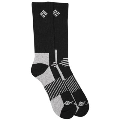 Columbia Lot de 4 paires de chaussettes Heather Crew pour homme, Noir, 44-47 EU Columbia Lot de 4 paires de chaussettes Heather Crew pour homme, Noir, 44-47 EU