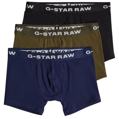 G-STAR RAW G-Star Lot de 3 boxers pour hommes, multicolores (noir foncé/bleu impérial/olive ombré D23774-D516-G163), taille S, Multicolore (Dk Black/Imperial Blue/Shadow Olive D23774-d516-g163), S G-STAR RAW G-Star Lot de 3 boxers pour hommes, multicolores (noir foncé/bleu impérial/olive ombré D23774-D516-G163), taille S, Multicolore (Dk Black/Imperial Blue/Shadow Olive D23774-d516-g163), S