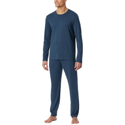 Schiesser Pyjama long et doux en flanelle pour homme Ensemble de pyjama moderne, Bleu foncé 181920, 60 Schiesser Pyjama long et doux en flanelle pour homme Ensemble de pyjama moderne, Bleu foncé 181920, 60