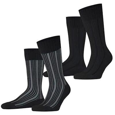 ESPRIT Plush Rib Multipack M So coton fantaisie 2 paires, Chaussettes Homme, Noir Black 3000, 43-46 ESPRIT Plush Rib Multipack M So coton fantaisie 2 paires, Chaussettes Homme, Noir Black 3000, 43-46