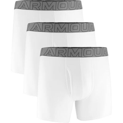 Under Armour Lot de 3 caleçons boxeurs en coton pour homme, entrejambe de 15,2 cm, confort tout au long de la journée et caleçons boxeurs ultra doux, Blanc uni Noyau, XS Under Armour Lot de 3 caleçons boxeurs en coton pour homme, entrejambe de 15,2 cm, confort tout au long de la journée et caleçons boxeurs ultra doux, Blanc uni Noyau, XS