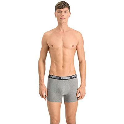PUMA Maillot de bain Basic Trunks pour homme, Gris foncé mélangé/noir., XL PUMA Maillot de bain Basic Trunks pour homme, Gris foncé mélangé/noir., XL