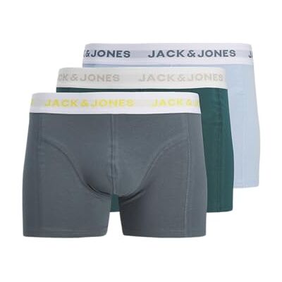 JACK & JONES Jacdean Solid Trunks Lot de 3, tempête, M JACK & JONES Jacdean Solid Trunks Lot de 3, tempête, M