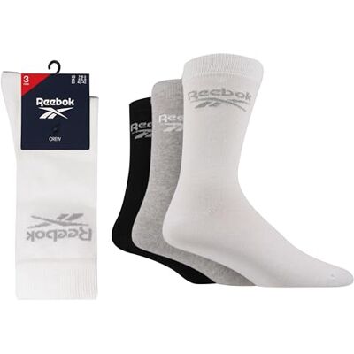 Reebok Lot de 3 paires de chaussettes hautes unisexes Core Crew Confortables Soutien de la voûte plantaire Coton respirant Pour la course, le sport, la vie quotidienne, le yoga, le fitness Reebok Lot de 3 paires de chaussettes hautes unisexes Core Crew Confortables Soutien de la voûte plantaire Coton respirant Pour la course, le sport, la vie quotidienne, le yoga, le fitness
