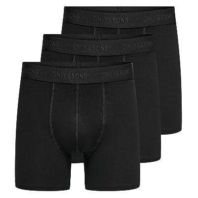 Only & Sons Boxer pour homme, Noir/Détail: taille noire et logo noir, XXL Only & Sons Boxer pour homme, Noir/Détail: taille noire et logo noir, XXL