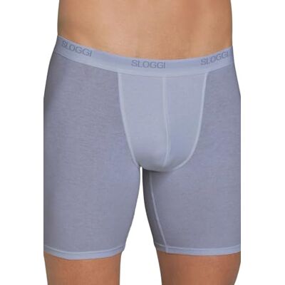 Sloggi Boxer homme jambe longue en coton élastique, EU.4, gris, gris, S Sloggi Boxer homme jambe longue en coton élastique, EU.4, gris, gris, S