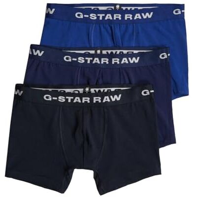 G-STAR RAW Lot de 3 boxers pour homme Blue Tone, Multicolore (Mazarine Blue/Imperial/Lighting Blue D23773-d516-g162), M G-STAR RAW Lot de 3 boxers pour homme Blue Tone, Multicolore (Mazarine Blue/Imperial/Lighting Blue D23773-d516-g162), M