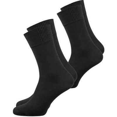 Nur Die Lot de 2 paires de chaussettes en bambou pour homme, en viscose douce et respirante, bord confortable sans coutures pressantes, Noir, 44 Nur Die Lot de 2 paires de chaussettes en bambou pour homme, en viscose douce et respirante, bord confortable sans coutures pressantes, Noir, 44