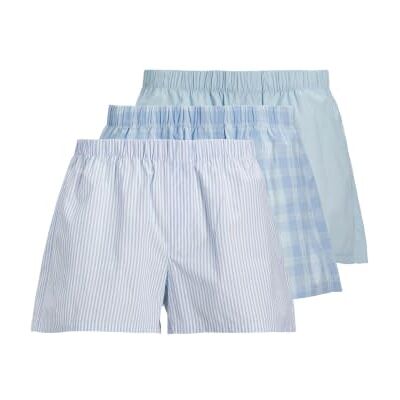 JACK & JONES Jacmilano Noos Lot de 3 boxers tissés pour homme, Chambray Blue., S JACK & JONES Jacmilano Noos Lot de 3 boxers tissés pour homme, Chambray Blue., S