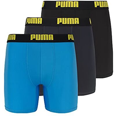 PUMA Men's 3 Pack Boxer Brief, Bright Blue, Medium PUMA Men's 3 Pack Boxer Brief, Bright Blue, Medium