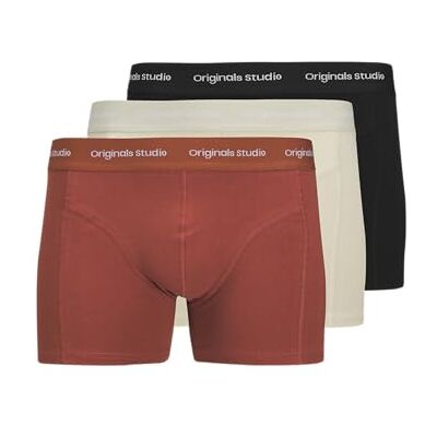 JACK & JONES Jacvesterbro Solid Trunks Lot de 3 boxers pour homme, Arabian Spice, 4XL JACK & JONES Jacvesterbro Solid Trunks Lot de 3 boxers pour homme, Arabian Spice, 4XL