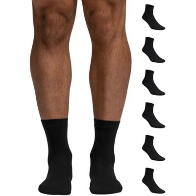 POMPEA Lot de 6 paires de chaussettes courtes pour homme en coton doux, chaussettes courtes avec revers confortable, talon et pointe renforcés, respirantes, Noir, 43-46 EU POMPEA Lot de 6 paires de chaussettes courtes pour homme en coton doux, chaussettes courtes avec revers confortable, talon et pointe renforcés, respirantes, Noir, 43-46 EU
