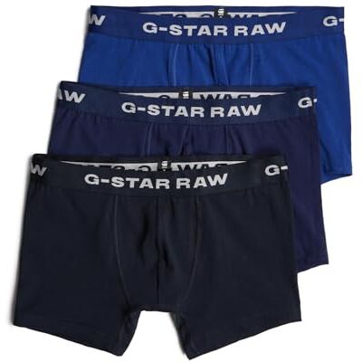 G-STAR RAW G-STAR Lot de 3 boxers pour homme Bleu ton, Multicolore (Mazarine Blue/Imperial/Lighting Blue D23773-d516-g162), XXL G-STAR RAW G-STAR Lot de 3 boxers pour homme Bleu ton, Multicolore (Mazarine Blue/Imperial/Lighting Blue D23773-d516-g162), XXL