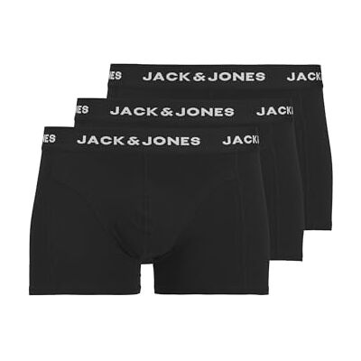 JACK & JONES Jack and Jones Hommes Sense Paquet De 3 Trunks Caleçons, Noir, XL JACK & JONES Jack and Jones Hommes Sense Paquet De 3 Trunks Caleçons, Noir, XL