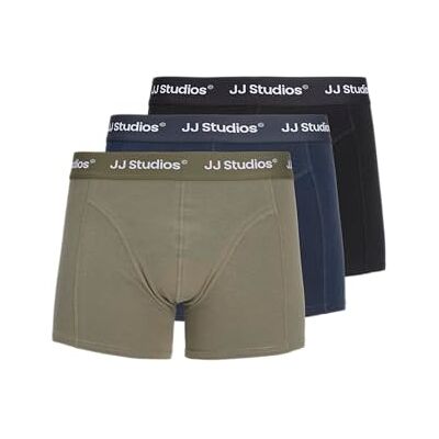 JACK & JONES Jacsoho Solid Trunks Lot de 3 boxers Noos, Blazer bleu marine., L JACK & JONES Jacsoho Solid Trunks Lot de 3 boxers Noos, Blazer bleu marine., L