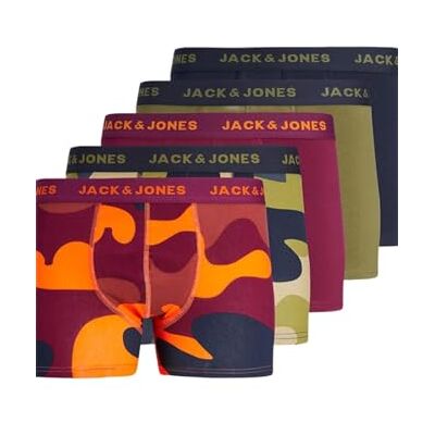 JACK & JONES JACCAMOUFLAGE Trunks Lot de 5 boxers pour homme, blazer bleu marine, Exuberance-Purple Portion-Olive Branch, L, Blazer bleu marine Exuberance Portion violette Branche olive, L JACK & JONES JACCAMOUFLAGE Trunks Lot de 5 boxers pour homme, blazer bleu marine, Exuberance-Purple Portion-Olive Branch, L, Blazer bleu marine Exuberance Portion violette Branche olive, L