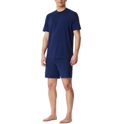 Schiesser Pyjama court à col rond pour homme Ensemble de nuit, Bleu marine 3., 54 Schiesser Pyjama court à col rond pour homme Ensemble de nuit, Bleu marine 3., 54