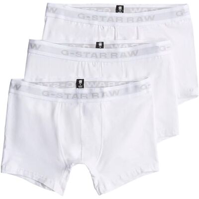 G-STAR RAW Lot de 3 boxers pour homme, Blanc (White/White/White D23771-d516-6008), XXL G-STAR RAW Lot de 3 boxers pour homme, Blanc (White/White/White D23771-d516-6008), XXL