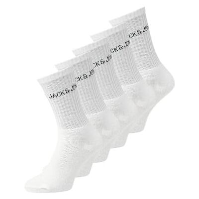 JACK & JONES Jacregen Jnr Noos Lot de 3 paires de chaussettes de tennis pour homme, Blanc., 33-37 JACK & JONES Jacregen Jnr Noos Lot de 3 paires de chaussettes de tennis pour homme, Blanc., 33-37