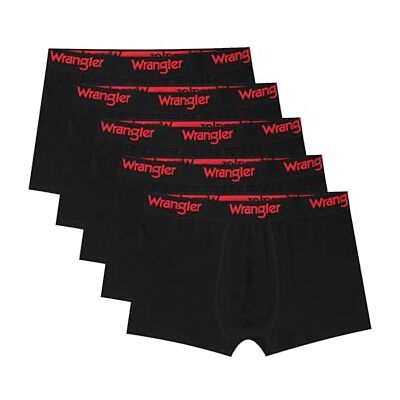 Wrangler Willox Lot de 5 boxers pour homme, Noir, M Wrangler Willox Lot de 5 boxers pour homme, Noir, M