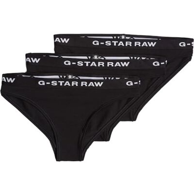 G-STAR RAW Lot de 3 slips pour femme, Noir (Black/Black/Black D23775-d516-4248), M G-STAR RAW Lot de 3 slips pour femme, Noir (Black/Black/Black D23775-d516-4248), M