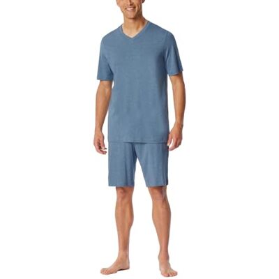 Schiesser Pyjama court pour homme col en V Ensemble de pyjamas, bleu jaspe_182615, 52, Bleu jaspe_182615, 54 Schiesser Pyjama court pour homme col en V Ensemble de pyjamas, bleu jaspe_182615, 52, Bleu jaspe_182615, 54