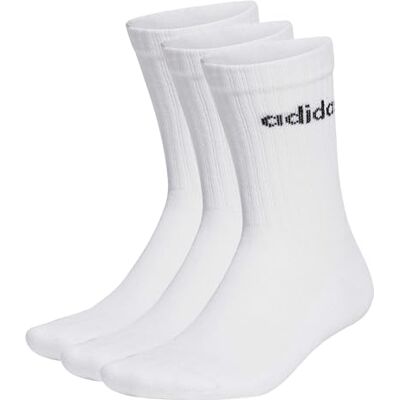 adidas Mixte enfant Linear Crew Cushioned Socks 3 Pairs, White/Black, 5-6 Years adidas Mixte enfant Linear Crew Cushioned Socks 3 Pairs, White/Black, 5-6 Years