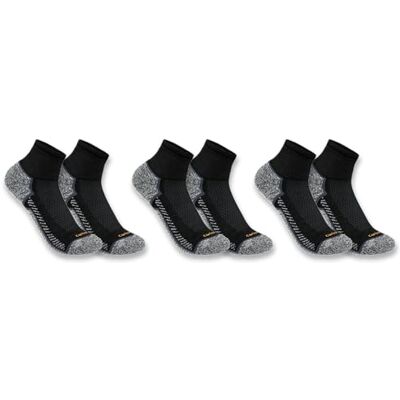 Carhartt Lot de 3 paires de chaussettes mi-longues unisexe Force, Noir, L Carhartt Lot de 3 paires de chaussettes mi-longues unisexe Force, Noir, L