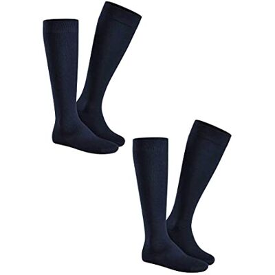 Hudson Lot de 2 paires de chaussettes hautes pour homme, Bleu marine 0337, 43-46 EU Hudson Lot de 2 paires de chaussettes hautes pour homme, Bleu marine 0337, 43-46 EU