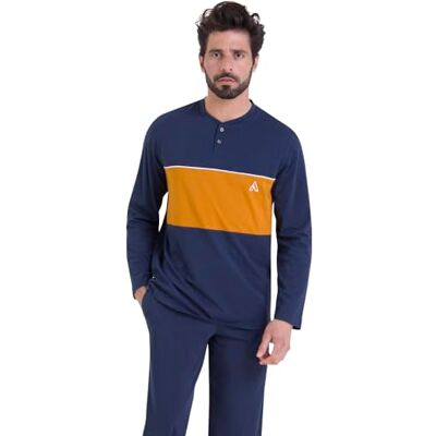 Athena Chic 7p86 Ensemble pyjama pour homme, haut bleu marine + miel/bleu marine, S, Haut bleu marine + miel/bleu marine, S Athena Chic 7p86 Ensemble pyjama pour homme, haut bleu marine + miel/bleu marine, S, Haut bleu marine + miel/bleu marine, S