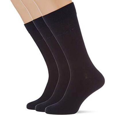 GANT Lot de 3 paires de chaussettes en coton doux pour homme, Marine, 40-42 EU GANT Lot de 3 paires de chaussettes en coton doux pour homme, Marine, 40-42 EU