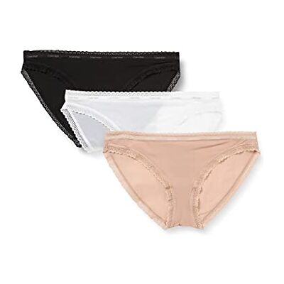 Calvin Lot de 3 bikini pour femme, Multicolore (noir/blanc/amande mielle), XS Calvin Lot de 3 bikini pour femme, Multicolore (noir/blanc/amande mielle), XS