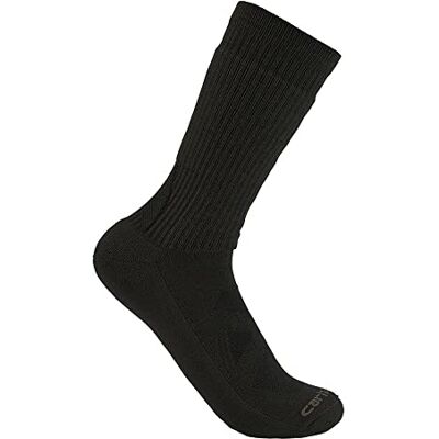 Carhartt Chaussettes mi-longues en laine mérinos mélangée pour homme, Noir, L Carhartt Chaussettes mi-longues en laine mérinos mélangée pour homme, Noir, L