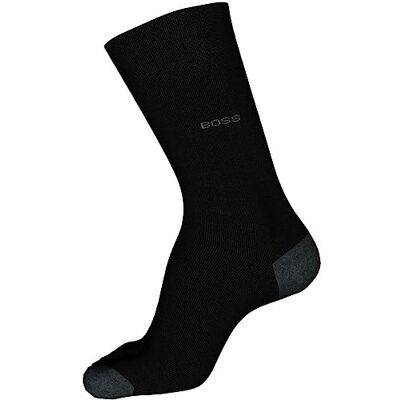 Boss Chaussettes à talon en coton peigné mat pour homme, Noir, 7-13 Boss Chaussettes à talon en coton peigné mat pour homme, Noir, 7-13