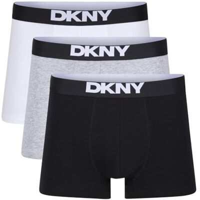 DKNY Lot de 3 caleçons New York pour homme Noir, blanc, S DKNY Lot de 3 caleçons New York pour homme Noir, blanc, S