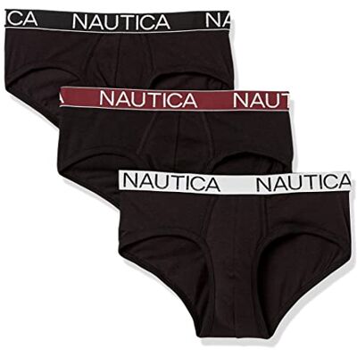 Nautica Men's 3 Pack Cotton Stretch Briefs Nautica Men's 3 Pack Cotton Stretch Briefs