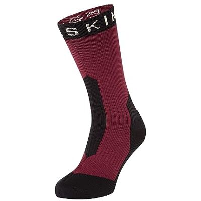 SEALSKINZ Stanfield Chaussettes mi-longues imperméables pour temps froid extrême, rouge/noir, Medium SEALSKINZ Stanfield Chaussettes mi-longues imperméables pour temps froid extrême, rouge/noir, Medium