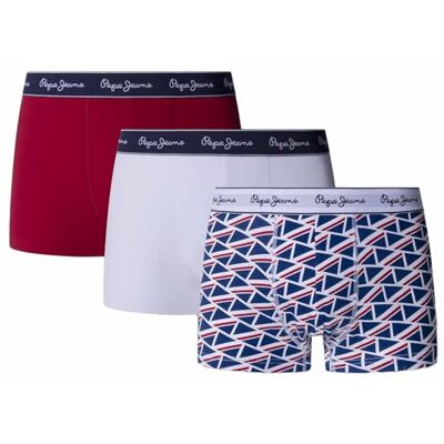 Pepe Jeans Boxer Flag TK 3P pour homme, bleu (bleu royal), XL Pepe Jeans Boxer Flag TK 3P pour homme, bleu (bleu royal), XL
