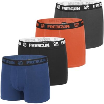 FREEGUN Caleçon Boxer Homme Sport, Lot de 4, Noir N (L) FREEGUN Caleçon Boxer Homme Sport, Lot de 4, Noir N (L)