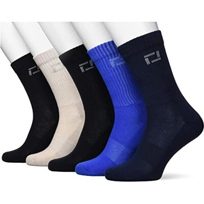 Only & Sons ONSRODY SOLID TENNIS Lot de 5 paires de chaussettes de tennis, Noir/détails : 2 noir, 1 navy, 1 argent, L 1 baleine B, taille unique Only & Sons ONSRODY SOLID TENNIS Lot de 5 paires de chaussettes de tennis, Noir/détails : 2 noir, 1 navy, 1 argent, L 1 baleine B, taille unique