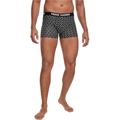 Urban Classics Caleçon Boxeur Homme, Branding Aop/Black/Charcoal, XXL Urban Classics Caleçon Boxeur Homme, Branding Aop/Black/Charcoal, XXL